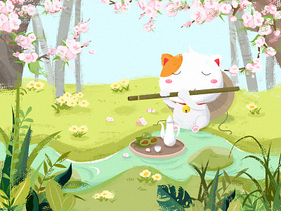 illustration practice of Tomb-sweeping Day day illustration practice tomb sweeping