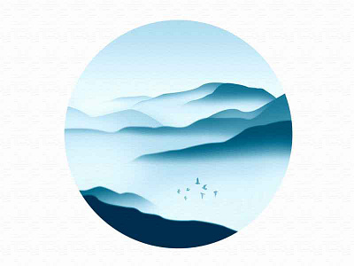 中国风_山水画 中国风、图标、icon、插画、风景
