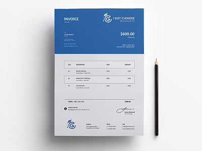 IGC Education Invoice v.1 branding design identity illustration invoice logo stationary