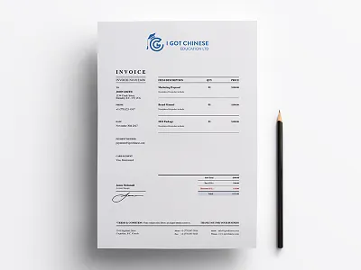 IGC Education Invoice v.2 branding design identity illustration invoice logo stationary