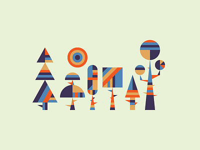 Geometrees geometric icon illustration nature popart shapes tree