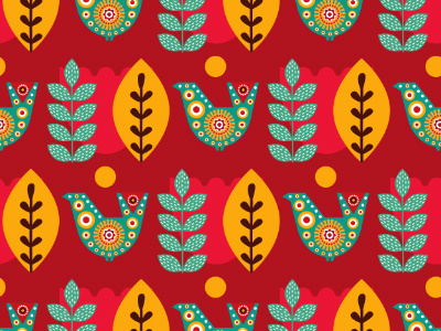 Scandinavian pattern ethno folk mexico nordic pattern red scandinavian seamless seamless pattern