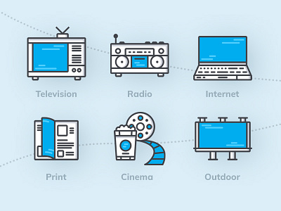 5 Media Icon app design icon landing site ui ux web