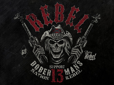 Rebellion bandmerch clothingbrand dobermansaggressive dobermansclothing legendarybrand orbusdeadsign skulldesign skulltshirt teedesign
