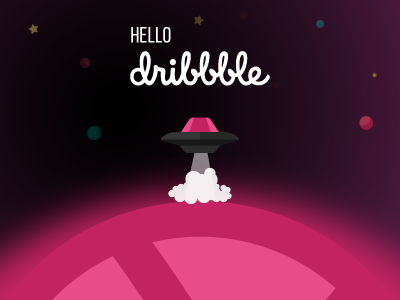 Hello Dribbble debut dribbble lakkalapudi landing prasanth spaceship