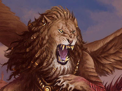 Persian Manticore art desert digital draw fantasy illustration lion manticore persian photoshop