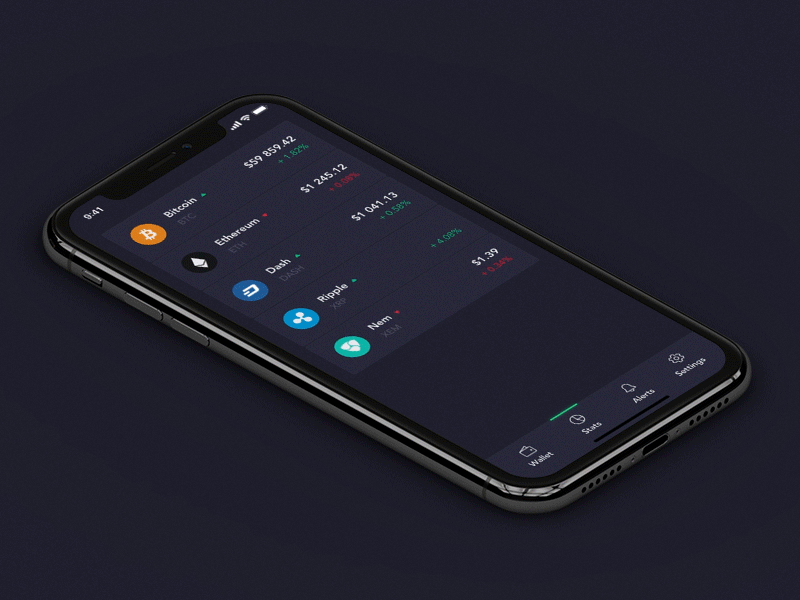 Crypto Currency animations app bitcoin blockchain crypto currency fintech ios iphone mobille statistic