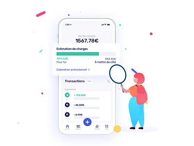 Tax estimation animation app bank identity illustration logo mobile