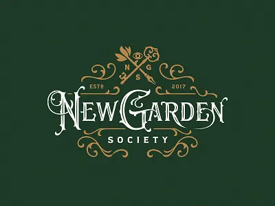 New Garden Society garden lettering logo society team typography vintage