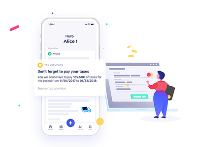Tax reminder animation app bank identity illustration logo mobile ui
