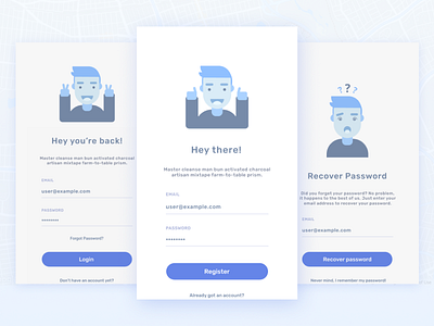 Egeote App app character clean design flat icon illustration login mobile password signup ui