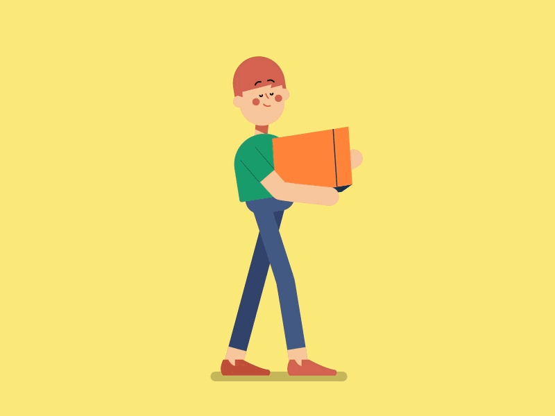 Walk Cycle box carry double bounce walk walk cycle