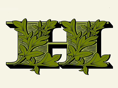 H floral letter flowers h