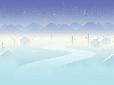 November background cabin calendar fog fox house illustration mountain night snow tree wallpaper