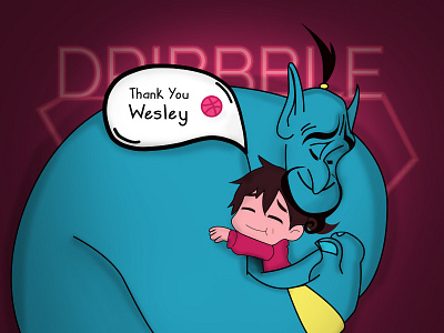 Thank You Hug aladdin appreciated debut genie hello dribbble hug invite love thanks