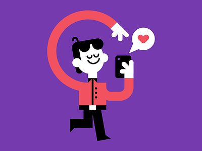 Textin' character cute editorial texting vector