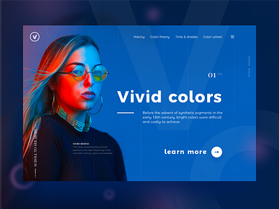 Vivid Colors blue blure colors composition hero image red typography ui vivid web design