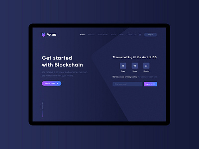 Volans Crypto Website bitcoin crypto currency design interface landing mining page site ui user web