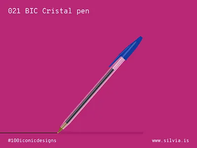 021 BIC Cristal Pen 100iconicdesigns bic design flat illustration industrialdesign pen product productdesign