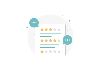 Ratings & Reviews bubbles design form icon illustration ratings reviews speech stars web website