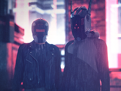 CyberDaftPunks cinema4d cyberpunk neon