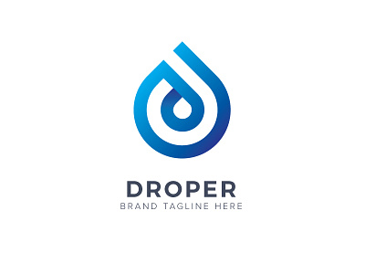 Droper Logo brand business creative drop logo ocean water