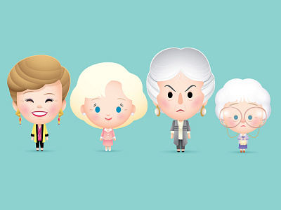 Miami Nice caricature character design gallery 1988 golden girls icon illustration jmaruyama sew cute squaredco