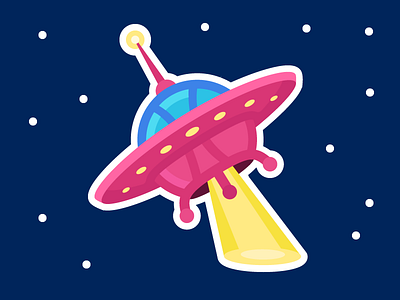 In Search of Incredible dribbble illustration search space sticker ufo universe