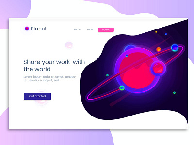 Illustration color earth gradient header homepage illustration illustrations planet website work