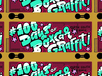 100 Days of Boxcar Graffiti brush brushes digital digital brushes graphic design hand lettering lettering photoshop brushes ps brushes