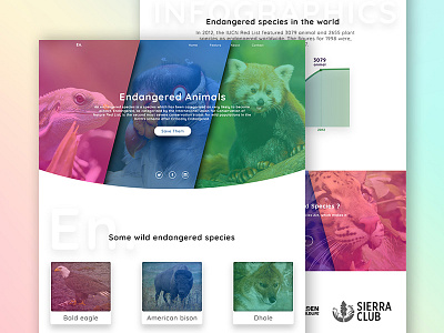 Endangered Animals Landing Page animal app endangered landing planet ui ux web website wild