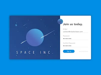 Daily UI #001 - Sign Up dailyui form planet sign up space ui