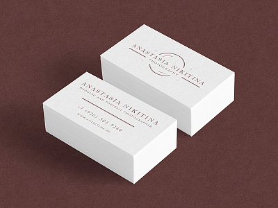 Anastasia Nikitina business card logo logotype photo photographer photography shoot