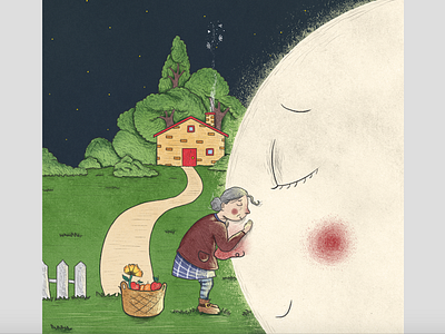 The Kiss botanics childrensbook fruit house illozoo illustration kidlitart lady magic moon nature rafikillustrate