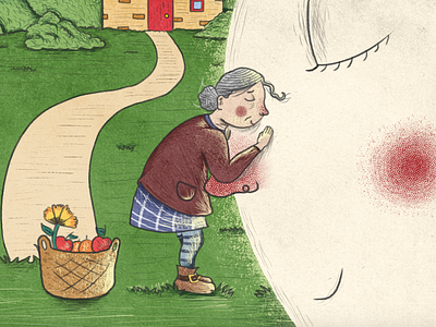 The Kiss botanics childrensbook fruit house illozoo illustration kidlitart lady magic moon nature rafikillustrate