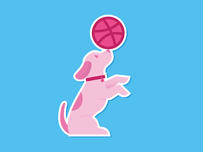 Sharing Tricks cute dog dribbble happy mule pet playoff practice rebound smile sticker tricks