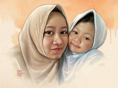 100% digital painting art artwork digital painting drawing family illustration photo photoshop potrait realistic painting