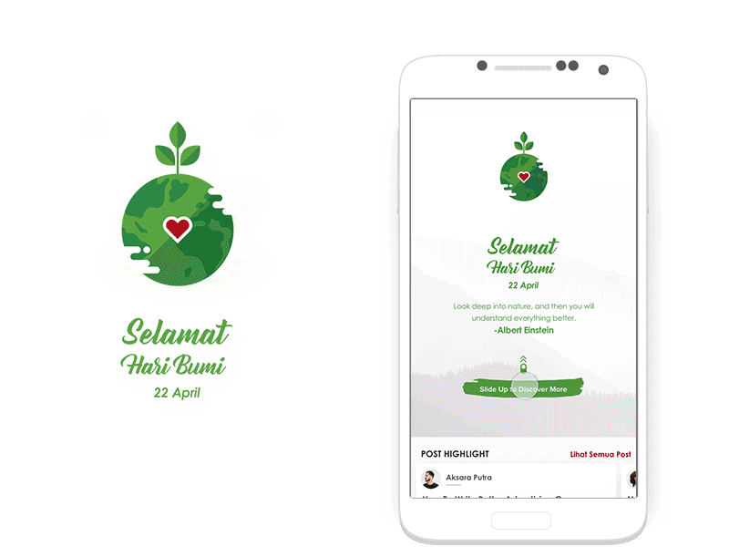 Welcoming Earth Day gif mobile ui ui concept