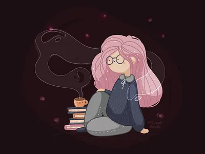 Hello Dribble cute girl hannahdoodle hello dribble illustration