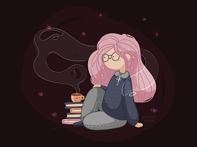 Hello Dribble cute girl hannahdoodle hello dribble illustration