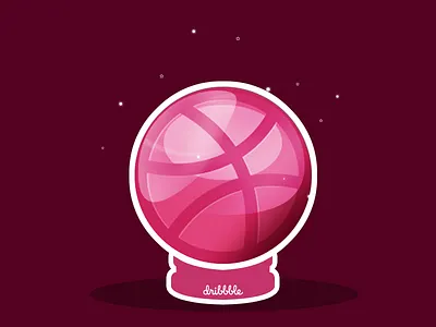 Dribbble Sticker Magic dribbble magicball mule pink sticker vector
