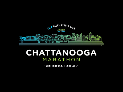 Chattanooga Marathon Skyline apparel design graphic design logo design