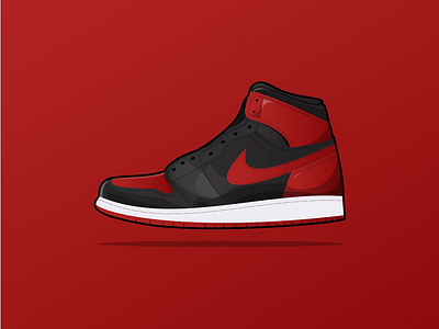 Banned Bred AJ1s aj1 illustration illustrator jordans nike sketch
