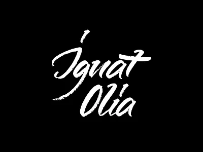 Ignat Olia lettering black brush calligraphy lettering pen white