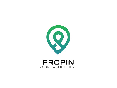 Propin Logo creative elegant geo location locator logo pin