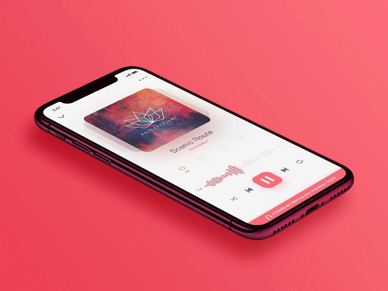 Social Music Player animation chat gif iphone music player social song spotify ui
