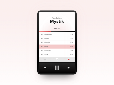 Daily UI Challenge #09 dailyui minimal mobile musicplayer