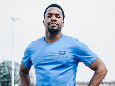 FaithFit brand identity branding exercise faith fitness logo mockup monogram shirt workout