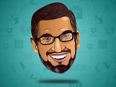 Sundar Pichai animated caricature cartoon character design corporate design flat identity trend trendy ui ux