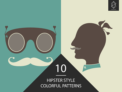 Hipster style design elements cartoon design flat icon glasses graphic head hipster pattern retro silhouette sunglasses vector